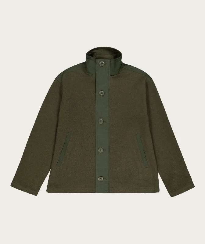 Ladies Melton Button Jacket - Bottle Green Faux Fur Fabric Real Fur Fabric Shearling Fabric Ladies Melton Button Jacket - Bottle Green Faux Fur Fabric Real Fur Fabric Shearling Fabric