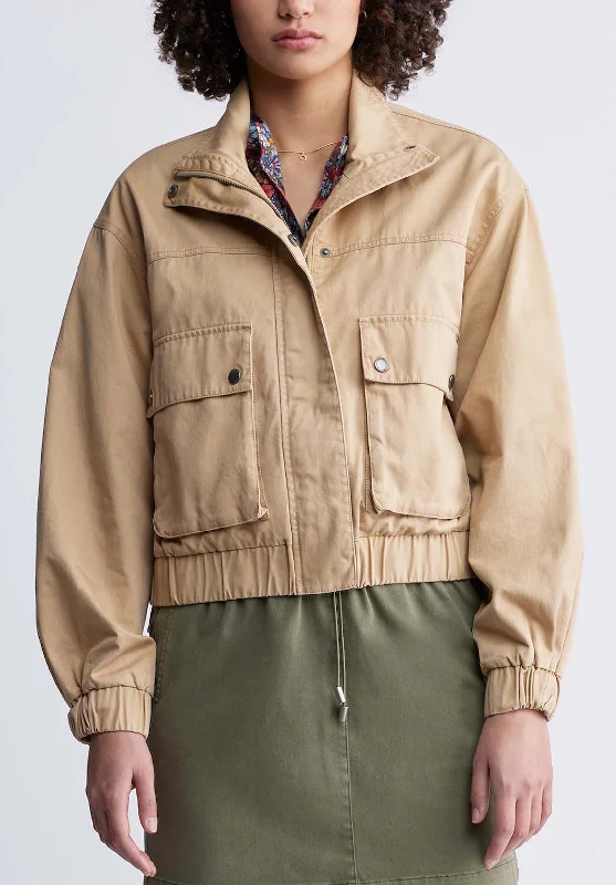 Lorah Women’s Jacket with Pockets in Tan - JK0019P Satin Jacket Silk Jacket Chiffon Jacket Lorah Women’s Jacket with Pockets in Tan - JK0019P Satin Jacket Silk Jacket Chiffon Jacket