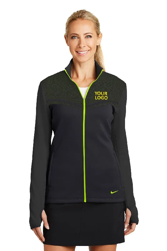 Nike Ladies Therma-FIT Hypervis Custom Jackets, Black/ Volt Tiered Jacket Buttoned Jacket Zippered Jacket Nike Ladies Therma-FIT Hypervis Custom Jackets, Black/ Volt Tiered Jacket Buttoned Jacket Zippered Jacket