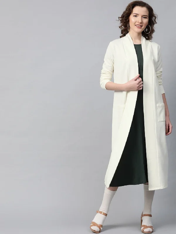 Women Solid Off White Full Sleeve Jacket Plaid Jacket Tartan Jacket Houndstooth Jacket Women Solid Off White Full Sleeve Jacket Plaid Jacket Tartan Jacket Houndstooth Jacket