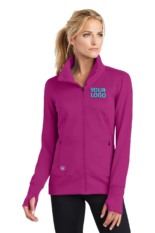 OGIO ENDURANCE Ladies Fulcrum Custom Jackets, Flush Pink Knit Fabric Woven Fabric Fleece Fabric OGIO ENDURANCE Ladies Fulcrum Custom Jackets, Flush Pink Knit Fabric Woven Fabric Fleece Fabric