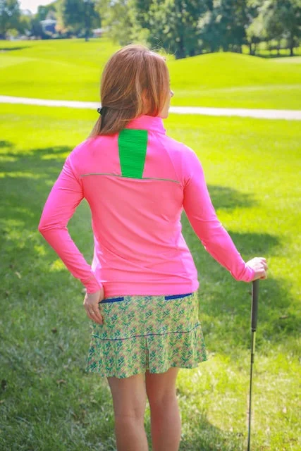 Par Play Quarter Zip Golf Jacket - Hot Pink/Lime Green Fitted Jacket Loose Jacket Oversized Jacket Par Play Quarter Zip Golf Jacket - Hot Pink/Lime Green Fitted Jacket Loose Jacket Oversized Jacket