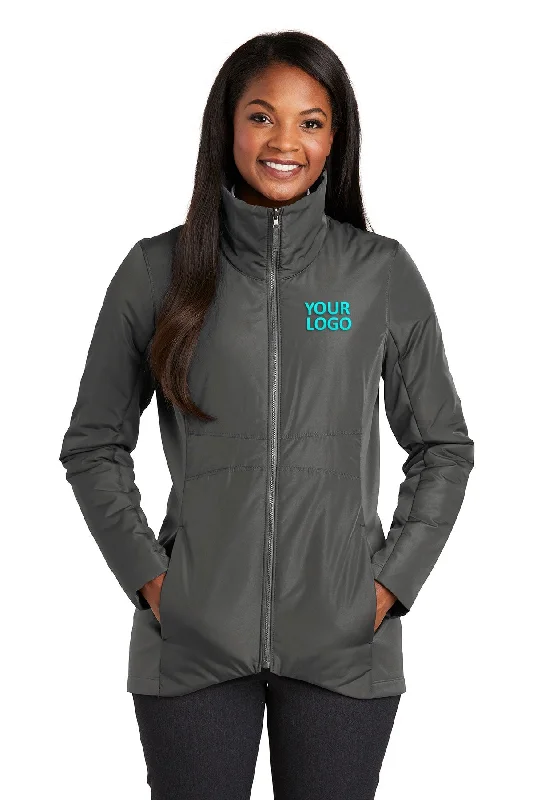 Port Authority Ladies Collective Customized Insulated Jackets, Graphite Collared Jacket Crew Neck Jacket Turtle Neck Jacket