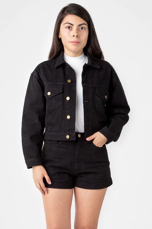RBDW03GD - Garment Dye Cropped Bull Denim Jacket Denim Fabric Leather Fabric Suede Fabric RBDW03GD - Garment Dye Cropped Bull Denim Jacket Denim Fabric Leather Fabric Suede Fabric