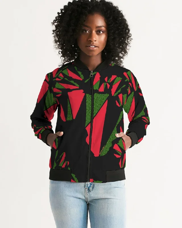 The REAL RBG: RED, BLACK, and GREEN Women's Bomber Jacket Belted Jacket Elasticated Jacket Padded Jacket The REAL RBG: RED, BLACK, and GREEN Women's Bomber Jacket Belted Jacket Elasticated Jacket Padded Jacket