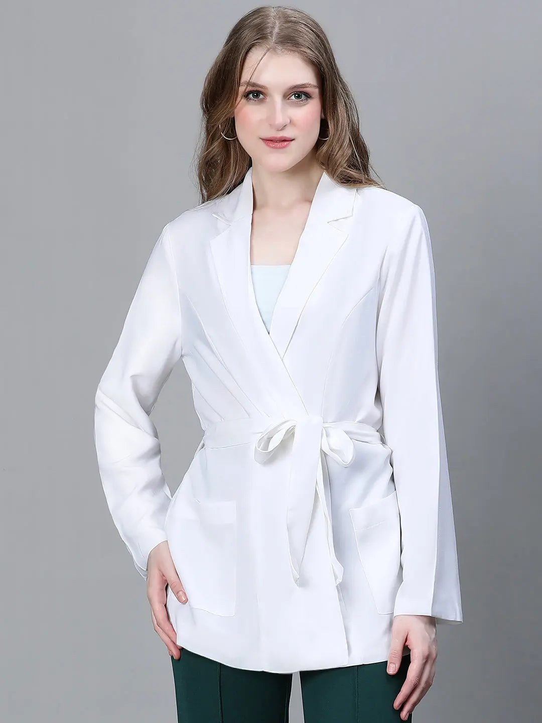 Women Solid Standard White Full Sleeve Jacket Faux Fur Jacket Real Fur Jacket Shearling Jacket Women Solid Standard White Full Sleeve Jacket Faux Fur Jacket Real Fur Jacket Shearling Jacket