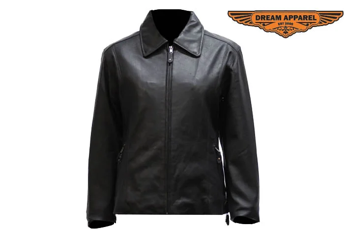 Women's Leather Jacket With Zippered Cuffs Wool Jacket Cashmere Jacket Tweed Jacket Women's Leather Jacket With Zippered Cuffs Wool Jacket Cashmere Jacket Tweed Jacket