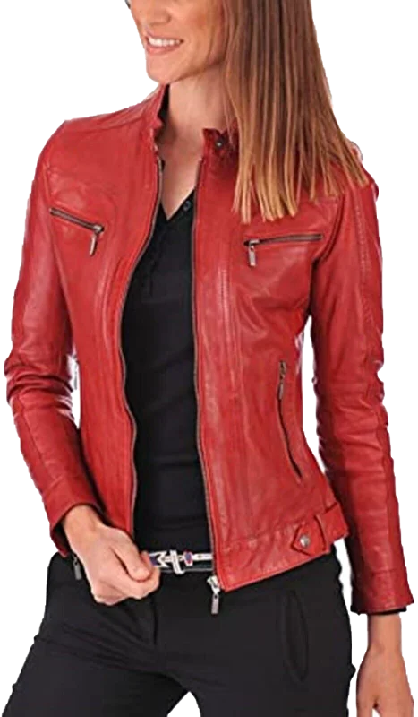 Womens Leather Jackets Motorcycle Bomber Biker Real Leather Jacket | Women Real Leather Jacket Stand-Up Collar Roll-Neck Collar Turtle Neck Womens Leather Jackets Motorcycle Bomber Biker Real Leather Jacket | Women Real Leather Jacket Stand-Up Collar Roll-Neck Collar Turtle Neck