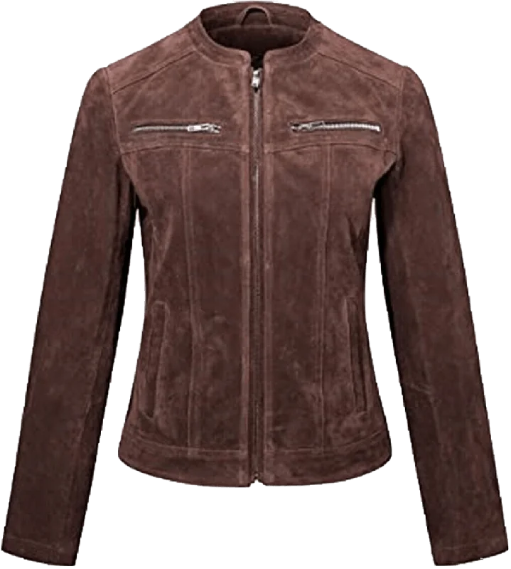 Women's Moto Brown Suede Biker Leather Jacket Coat | Women Moto Brown Suede Leather Jacket V-Neck Jacket Boat Neck Jacket Square Neck Jacket Women's Moto Brown Suede Biker Leather Jacket Coat | Women Moto Brown Suede Leather Jacket V-Neck Jacket Boat Neck Jacket Square Neck Jacket