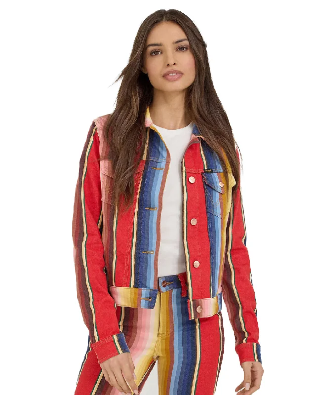 Women's X Lainey Wilson Rodeo Ben Stripe Trucker Jacket Toggled Jacket Drawstring Jacket Belted Jacket Women's X Lainey Wilson Rodeo Ben Stripe Trucker Jacket Toggled Jacket Drawstring Jacket Belted Jacket