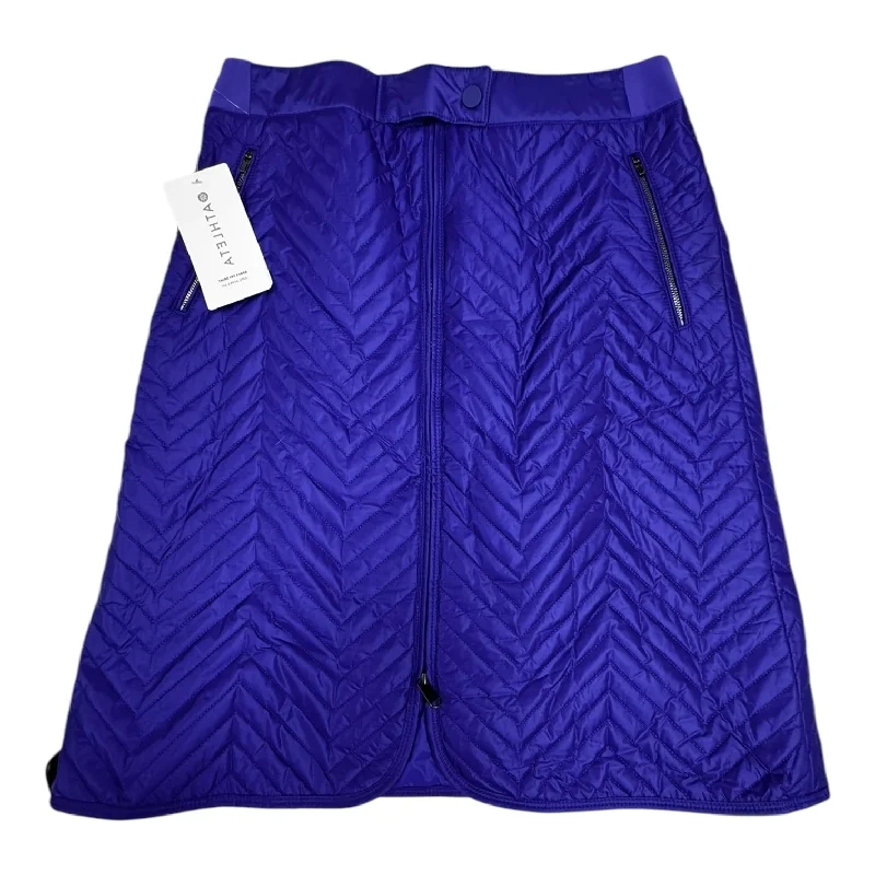 Athletic Skirt By Athleta In Blue, Size: 10 corduroy skirt textured