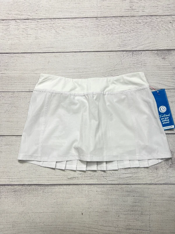 Athletic Skirt By Fabletics In White, Size: L flowy skirt hem