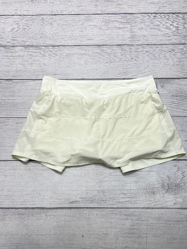 Athletic Skirt By Lululemon In Cream, Size: 14 chiffon skirt airy