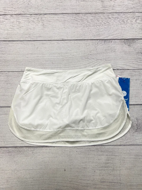 Athletic Skirt By Lululemon In White, Size: 10 ribbed skirt waist