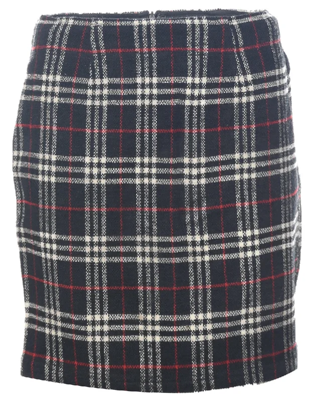 Carole Little Tartan Pencil Skirt - M satin skirt smooth