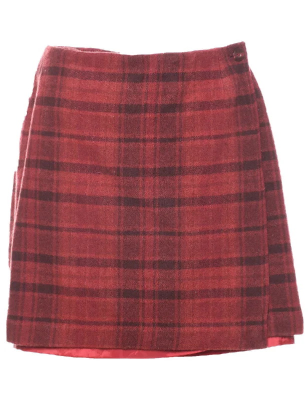 Checked Pencil Skirt - L summer skirt style