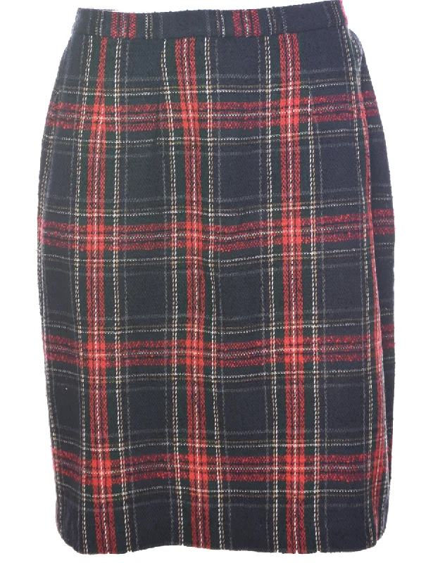 Checked Pencil Skirt - M seamless skirt comfort