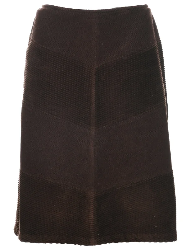 Corduroy A-line Skirt - M pencil skirt chic