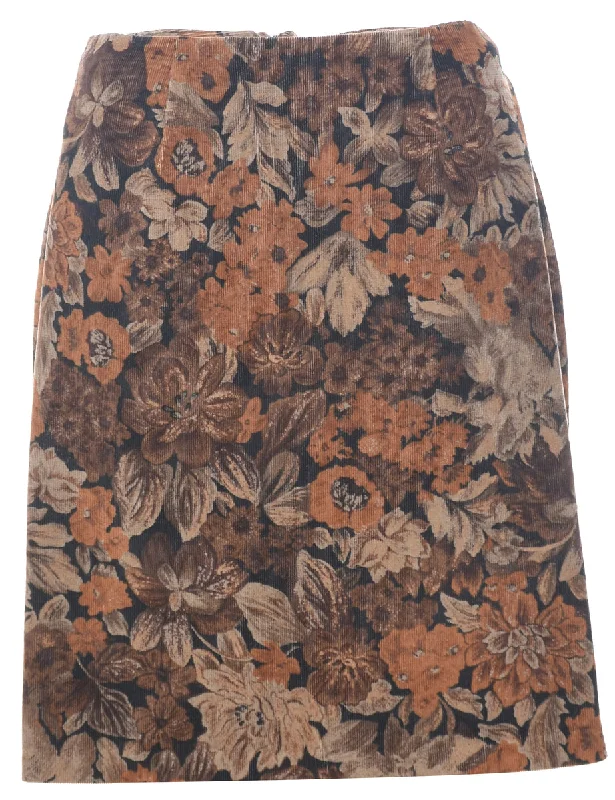 Corduroy A-line Skirt - M midi skirt versatile