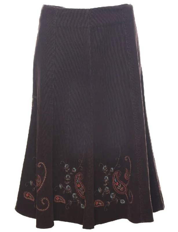 Corduroy Flared Skirt - L chiffon skirt lightweight