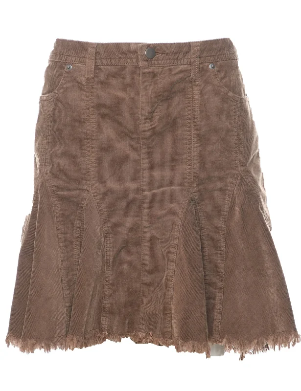 Corduroy Flared Skirt - L linen skirt airy