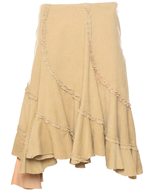 Corduroy Flared Skirt - M lace skirt intricate