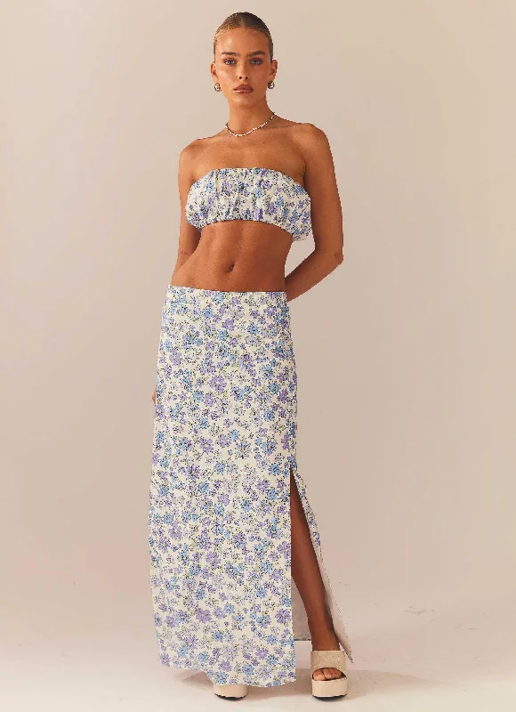 Frolicking In The Forest Maxi Skirt - Daisy Chain wool skirt breathable