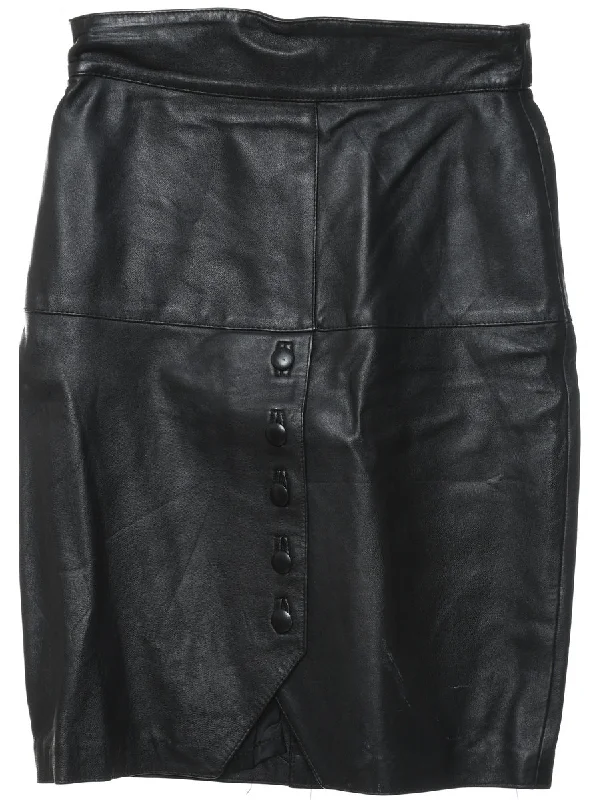 Pencil Shape Leather Skirt - M high waist skirt