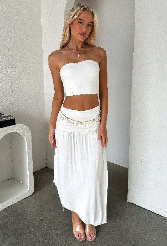 Rosalia Maxi Skirt - White chiffon skirt delicate