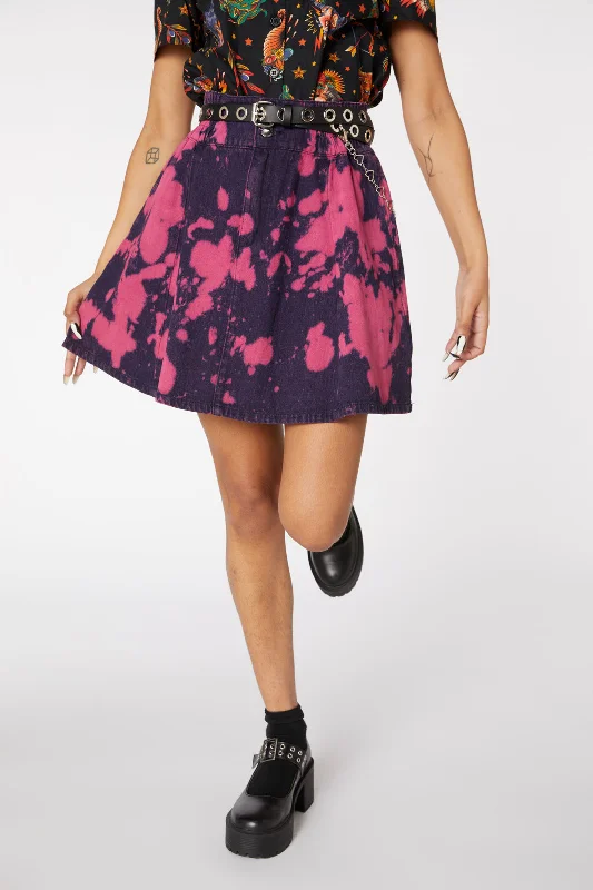Tie Dye Denim Mini Skirt velvet skirt plush